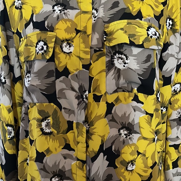 Who What Wear Gold & Gray Long Sleeve Blouse XL - Picture 2 of 7